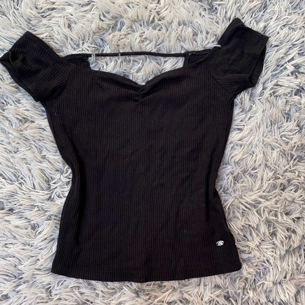 Off shoulder black crop top American eagle
